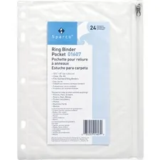 Business Source BSN 01607BX — Business Source Punched Economy Binder Pocket - 10 Height x 8 Width - 7 x Holes - Ring Binder - Clear - Plastic - 24 / Box