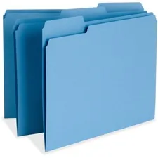 Business Source BSN 65779 — Business Source 1/3 Tab Cut Letter Recycled Top Tab File Folder - 8 1/2 x 11 - Top Tab Location - Assorted Position Tab Position - Blue - 10% Recycled - 100 / Box