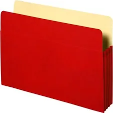 Business Source BSN 26552 — Business Source Letter Recycled File Pocket - 8 1/2 x 11 - 3 1/2 Expansion - Red - 10% Recycled - 1 Each