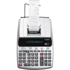 CANON 2198C001 — Canon MP11DX 2-Color Printing Calculator - Dual Color Print - Clock, Calendar, Built-in Memory, Date/Time Display - 12 Digits - 3.1 x 8.2 x 12 - Silver - 1 Each