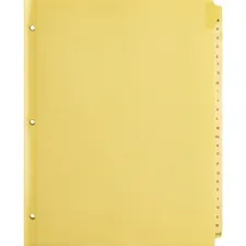 Business Source BSN 01806 — Business Source A-Z Clear Plastic Tab Index Dividers - Printed Tab(s) - Character - A-Z - 25 Tab(s)/Set - 8.5 Divider Width x 11 Divider Length - Letter - 3 Hole Punched - Buff Divider - Buff Plastic Tab(s) - 25 / Set