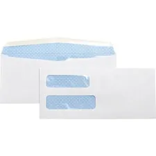 Business Source BSN 36694 — Business Source No. 10 Double-Window Invoice Envelopes - Double Window - #10 - 9 1/2 Width x 4 1/8 Length - 24 lb - Gummed - Wove - 500 / Box - White