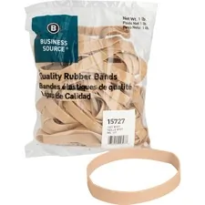 Business Source BSN 15727 — Business Source Quality Rubber Bands - Size: #107 - 7 Length x 0.6 Width - Sustainable - 40 / Pack - Rubber - Crepe