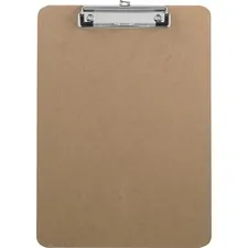 Business Source BSN 16508 — Business Source Flat Clip Hardboard Clipboard - 8 1/2 x 11 - Hardboard - Brown - 1 Each