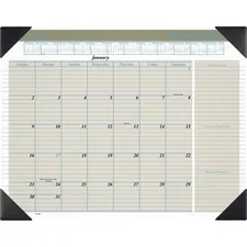 ACCO Brands AAG HT1500 — At-A-Glance Executive Monthly Calendar Desk Pad - Julian Dates - Monthly - 1 Year - January 2022 till December 2022 - 1 Month Single Page Layout - 22 x 17 Sheet Size - 2.31 x 2.56 Block - Desk Pad - Tan - Poly - Phone Directory - 1 Each