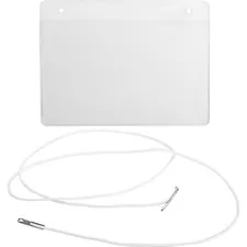 Business Source BSN 01615 — Business Source Elastic Cord Hanging Name Badges - 50 / Box - 4 Width x 3 Height - Durable, Reusable - Plastic - White