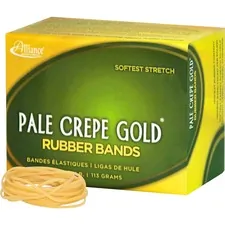 ALLIANCE RUBBER ALL 20169 — Alliance Rubber 20169 Pale Crepe Gold Rubber Bands - Size #16 - Approx. 668 Bands - 2 1/2 x 1/16 - Golden Crepe - 1/4 lb Box