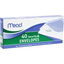 ACCO Brands MEA 75214 — Mead No. 10 Security Envelopes - Business - #10 - 9 1/2 Width x 4 1/8 Length - 20 lb - Gummed - Wove - 40 / Box - White