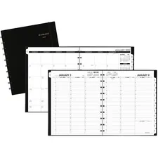 ACCO Brands AAG 70950E05 — At-A-Glance Move-A-Page Weekly/Monthly Appointment Book - Julian Dates - Weekly, Monthly, Daily - 1 Year - January 2022 till January 2023 - 7:00 AM to 8:00 PM - Quarter-hourly, 7:00 AM to 5:45 PM - Quarter-hourly - 1 Week, 1 Month Double Page Layout - 8 3/4 x 10 7/8 Sheet Size - Wire Bound - Black - Poly - Black - 11.3 Height x 9.8 Width - Address & Phone Page, Reinforced, Notes Area, Reference Calendar, Tabbed, Durable, Storage Pocket - 1 Each