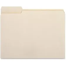 Business Source BSN 16490 — Business Source 1/3 Tab Cut Letter Recycled Top Tab File Folder - 8 1/2 x 11 - 3/4 Expansion - Top Tab Location - Left Tab Position - Manila - 10% Recycled - 100 / Box