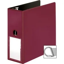 Business Source BSN 33122 — Business Source 5 D-Ring Binder - 5 Binder Capacity - 1050 Sheet Capacity - Slant D-Ring Fastener(s) - Internal Pocket(s) - Burgundy - Transparent, Lay Flat, Label Holder, Spine - 1 Each