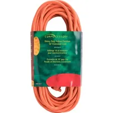 Compucessory CCS 25149 — Compucessory Heavy-duty Indoor/Outdoor Extsn Cord - 16 Gauge - 125 V DC / 13 A - Orange - 50 ft Cord Length - 1