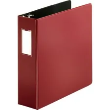 Business Source BSN 33114 — Business Source Slanted D-ring Binders - 3 Binder Capacity - 3 x D-Ring Fastener(s) - 2 Internal Pocket(s) - Chipboard, Polypropylene - Burgundy - PVC-free, Non-stick, Spine Label, Gap-free Ring, Non-glare, Heavy Duty, Open and Closed Triggers - 1 Each