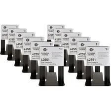 Business Source BSN 42551BX — Business Source Heavy-gauge Steel Book Supports - 8.5 Height x 9 Width x 6 Depth - Desktop - Black - Steel - 12 / Box