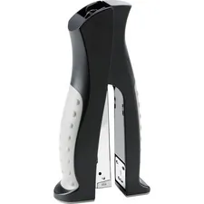 Business Source BSN 65646 — Business Source Full Strip Vertical Desk Stapler - 20 Sheets Capacity - 210 Staple Capacity - Full Strip - Gray