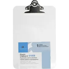Business Source BSN 01858 — Business Source Plastic Clipboard - 6 x 9 - Spring Clip - Plastic - Clear - 1 Each