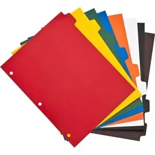 Business Source BSN 01810 — Business Source Plain Tab Color Polyethylene Index Dividers - Blank Tab(s) - 8 Tab(s)/Set - 8.5 Divider Width x 11 Divider Length - Letter - 3 Hole Punched - Red Polyethylene, Yellow, Green, Blue, Orange, White, Black, Brown Divider - Red Polyethylene, Yellow, Green, Blue, Orange, White, Black, Brown Tab(s) - 8 / Set