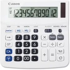 CANON 0633C001 — Canon TX-220TS Handheld Display Calculator - Tilt Display, Adjustable Display, Dual Power, Easy-to-read Display, Auto Power Off, Sign Change - Battery/Solar Powered - 1.2 x 5.7 x 5.7 - White - 1 Each