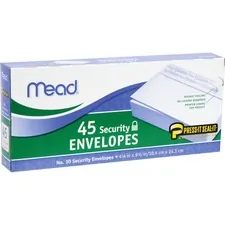 ACCO Brands MEA 75026 — Mead Press-it Seal-it No. 10 Security Envelopes - Security - #10 - 4 1/8 Width x 9 1/2 Length - Peel & Seal - 45 / Box - White