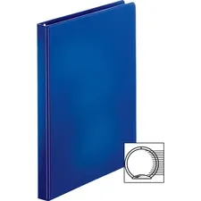 Business Source BSN 28525 — Business Source Basic Round Ring Binders - 1/2 Binder Capacity - Letter - 8 1/2 x 11 Sheet Size - Round Ring Fastener(s) - Vinyl - Dark Blue - 8.96 oz - 1 Each