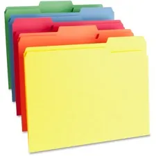 Business Source BSN 65780 — Business Source 1/3 Tab Cut Letter Recycled Top Tab File Folder - 8 1/2 x 11 - Top Tab Location - Assorted Position Tab Position - Assorted - 10% Recycled - 100 / Box