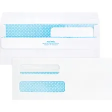 Business Source BSN 04650 — Business Source Double Window No. 8-5/8 Check Envelopes - Double Window - #8 5/8 - 8 5/8 Width x 3 5/8 Length - 24 lb - Self-sealing - 500 / Box - White