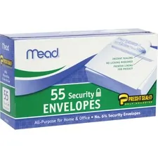 ACCO Brands MEA 75030 — Mead Press-it No. 6 Security Envelopes - Security - #6 3/4 - Peel & Seal - 55 / Box - White
