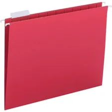 Business Source BSN 03175 — Business Source 1/5 Tab Cut Letter Recycled Hanging Folder - 8 1/2 x 11 - Red - 25 / Box