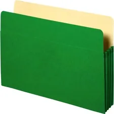 Business Source BSN 26551 — Business Source Letter Recycled File Pocket - 8 1/2 x 11 - 3 1/2 Expansion - Green - 10% Recycled - 1 Each