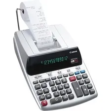 CANON 2202C001 — Canon MP25DV-3 Printing Calculator - Dual Color Print - Clock, Calendar, Durable, Sign Change, Built-in Memory - 12 Digits - Silver - 1 Each