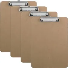 Business Source BSN 16508BX — Business Source Flat Clip Hardboard Clipboard - Brown - 6 / Box