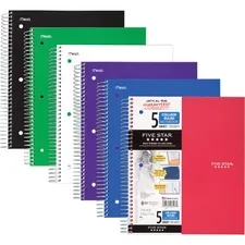 ACCO Brands MEA 06208 — Mead Wirebound Notebooks - 200 Sheets - Wire Bound - 11 x 8 1/2 - White Paper - Assorted Cover - Pocket, Stiff-back, Perforated, Pocket Divider, Heavyweight, Subject, Spiral Lock - 1 Each