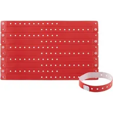 ADVANTUS CORPORATION AVT 97761 — Advantus Colored Vinyl Wristbands - 100 / Pack - 0 Height x 0.6 Width x 9.8 Length - Red - Vinyl