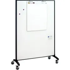 ACCO Brands QRT 6640MB — Quartet Motion Room Divider - 48 (4 ft) Width x 72 (6 ft) Height - White Porcelain Surface - Graphite Metal Frame - 1 / Each