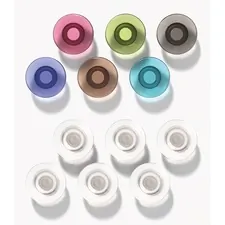 ACCO Brands QRT 85393 — Quartet Glass Board Magnets - 0.5 Diameter - Cylinder - Rounded Edge - 12 / Pack - Assorted, Clear