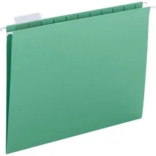 Business Source BSN 03178 — Business Source 1/5 Tab Cut Letter Recycled Hanging Folder - 8 1/2 x 11 - Green - 25 / Box
