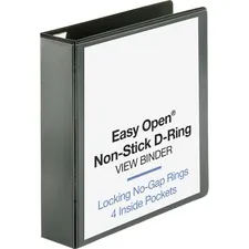 Business Source BSN 26960 — Business Source Locking D-Ring View Binder - 2 Binder Capacity - Letter - 8 1/2 x 11 Sheet Size - 500 Sheet Capacity - D-Ring Fastener(s) - 4 Inside Front & Back Pocket(s) - Polypropylene, Chipboard - Black - Recycled - Locking Ring, Clear Overlay, Non-glare, Acid-free, Non-stick, Exposed Rivet - 1 Each