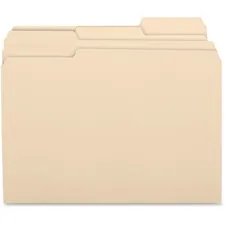 Business Source BSN 17525 — Business Source 1/3 Tab Cut Letter Recycled Top Tab File Folder - 8 1/2 x 11 - 3/4 Expansion - Top Tab Location - Assorted Position Tab Position - Manila - 10% Recycled - 100 / Box
