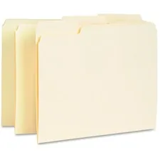 Business Source BSN 65775 — Business Source 1/3 Tab Cut Letter Recycled Top Tab File Folder - 8 1/2 x 11 - Top Tab Location - Assorted Position Tab Position - Manila - Manila - 10% Recycled - 100 / Box