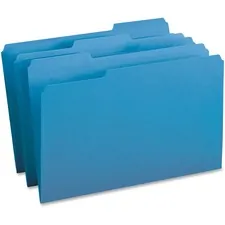 Business Source BSN 99719 — Business Source 1/3 Tab Cut Legal Recycled Top Tab File Folder - 8 1/2 x 14 - Top Tab Location - Assorted Position Tab Position - Stock - Blue - 10% Recycled - 100 / Box