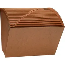 Business Source BSN 26534 — Business Source Letter Recycled Expanding File - 8 1/2 x 11 - 21 Pocket(s) - Brown - 30% Recycled - 1 Each