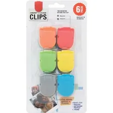 ADVANTUS CORPORATION AVT 97526 — Advantus Magnetic Cabinet/Locker Clip - 1 Length x 0.5 Width - 40 Sheet Capacity - for Notes, Photo, Memo, Message - Magnetic, Self-adhesive - 6 / Pack - Assorted - Ceramic Magnet