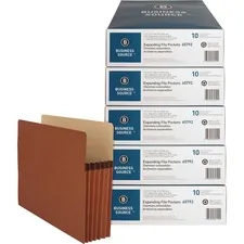 Business Source BSN 65792CT — Business Source Letter Recycled File Pocket - 8 1/2 x 11 - 1200 Sheet Capacity - 5 1/4 Expansion - Redrope, Stock - Redrope - 30% Recycled - 50 / Carton