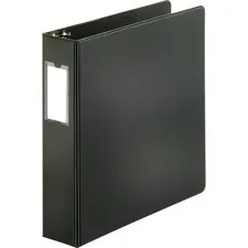 Business Source BSN 33109 — Business Source Slanted D-ring Binders - 2 Binder Capacity - 3 x D-Ring Fastener(s) - 2 Internal Pocket(s) - Chipboard, Polypropylene - Black - PVC-free, Non-stick, Spine Label, Gap-free Ring, Non-glare, Heavy Duty, Open and Closed Triggers - 1 Each