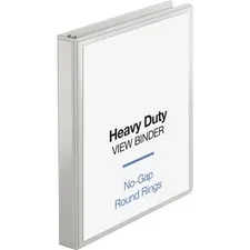 Business Source BSN 19601 — Business Source Heavy-duty View Binder - 1 Binder Capacity - Letter - 8 1/2 x 11 Sheet Size - 225 Sheet Capacity - Round Ring Fastener(s) - 2 Internal Pocket(s) - Polypropylene-covered Chipboard - White - Wrinkle-free, Non-glare, Ink-transfer Resistant, Gap-free Ring, Durable, Exposed Rivet, Heavy Duty - 1 Each