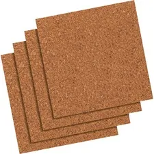 ACCO Brands QRT 102Q — Quartet Frameless Modular Natural Cork Tiles - 12 Height x 12 Width - Brown Natural Cork Surface - Frameless, Durable, Self-healing - 4 / Pack