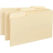 Business Source BSN 43560 — Business Source 1/3 Tab Cut Legal Recycled Top Tab File Folder - 8 1/2 x 14 - Top Tab Location - Assorted Position Tab Position - Manila - 10% Recycled - 100 / Box
