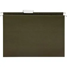 Business Source BSN 17533 — Business Source 1/5 Tab Cut Letter Recycled Hanging Folder - 8 1/2 x 11 - Green - 100% Recycled - 25 / Box