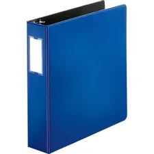 Business Source BSN 33111 — Business Source Slanted D-ring Binders - 2 Binder Capacity - 3 x D-Ring Fastener(s) - 2 Internal Pocket(s) - Chipboard, Polypropylene - Blue - PVC-free, Non-stick, Spine Label, Gap-free Ring, Non-glare, Heavy Duty, Open and Closed Triggers - 1 Each
