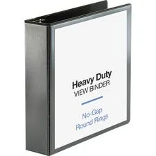 Business Source BSN 68020 — Business Source Heavy-duty View Binder - 2 Binder Capacity - Letter - 8 1/2 x 11 Sheet Size - 475 Sheet Capacity - Round Ring Fastener(s) - 2 Internal Pocket(s) - Polypropylene-covered Chipboard - Black - Non-glare, Clear Overlay, Gap-free Ring, Durable, Sturdy, Exposed Rivet, Heavy Duty - 1 Each